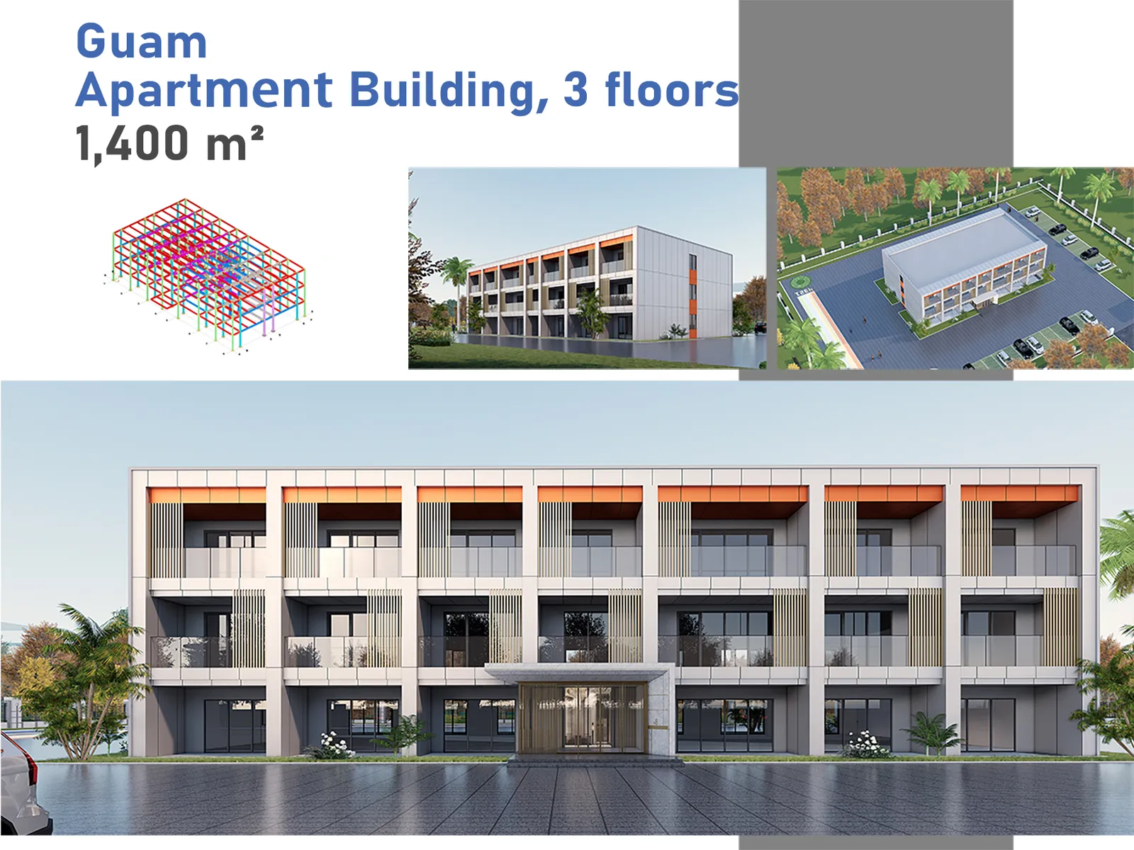 Guam, Apartment Building, 3 Floors, 1,400 m² - 1